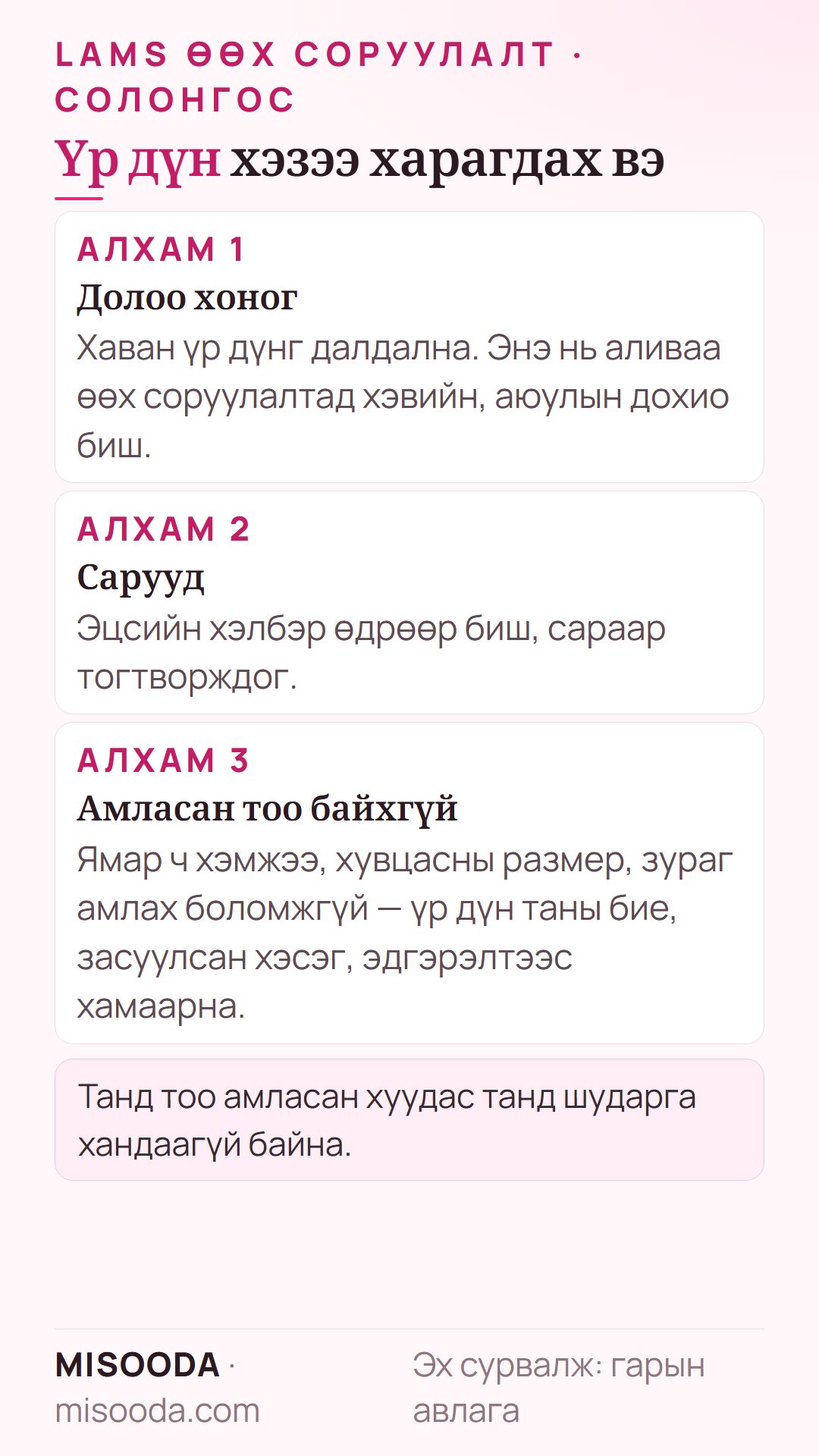 LAMS өөх соруулалтын үр дүнгийн хугацаа: хаван хэдэн долоо хоног үр дүнг далдална, эцсийн хэлбэр сараар тогтворжино, амласан хэмжээ, размер байхгүй