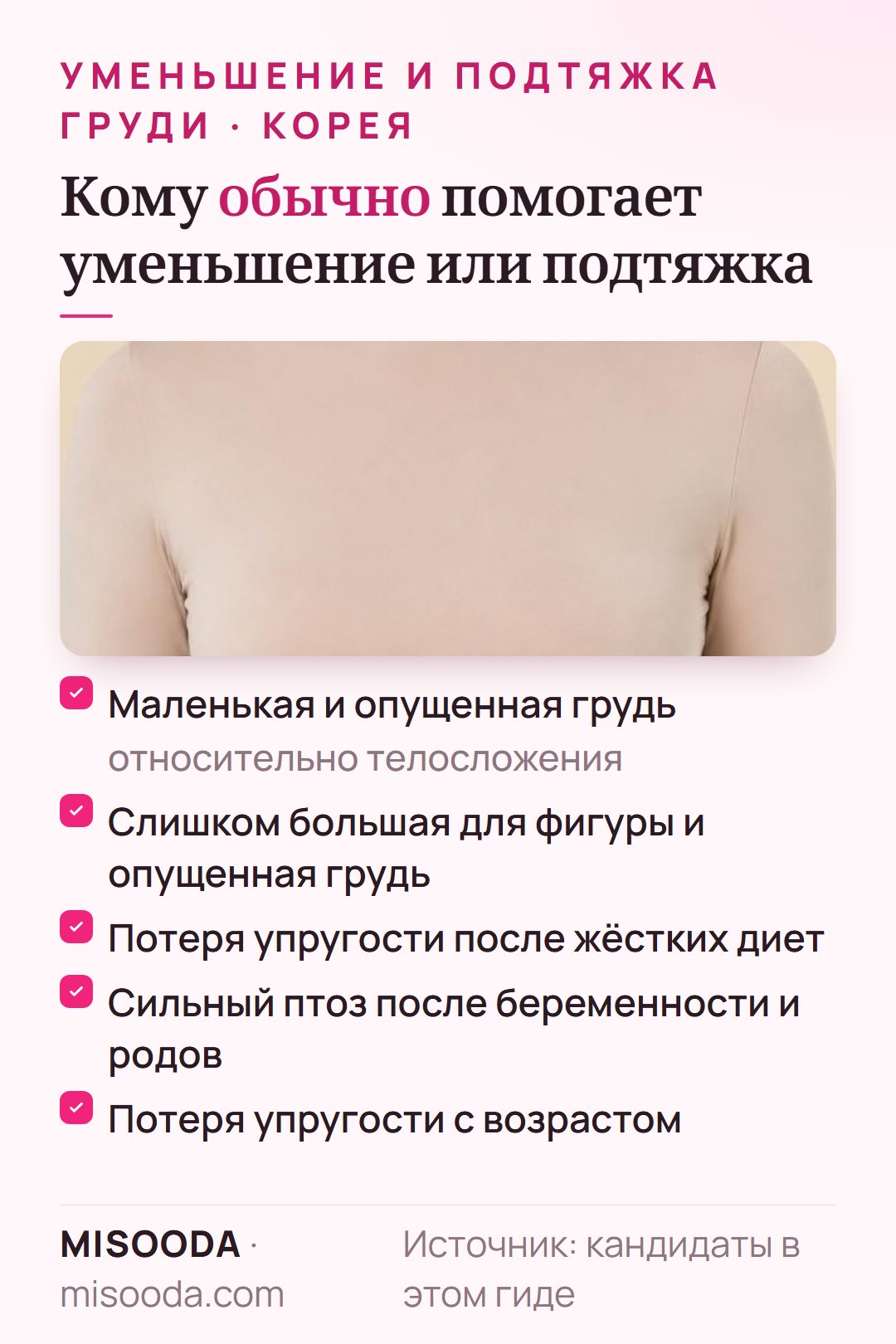 Кому подходит уменьшение и подтяжка груди: маленькая опущенная грудь, большая опущенная грудь, потеря упругости после диет, беременности или с возрастом
