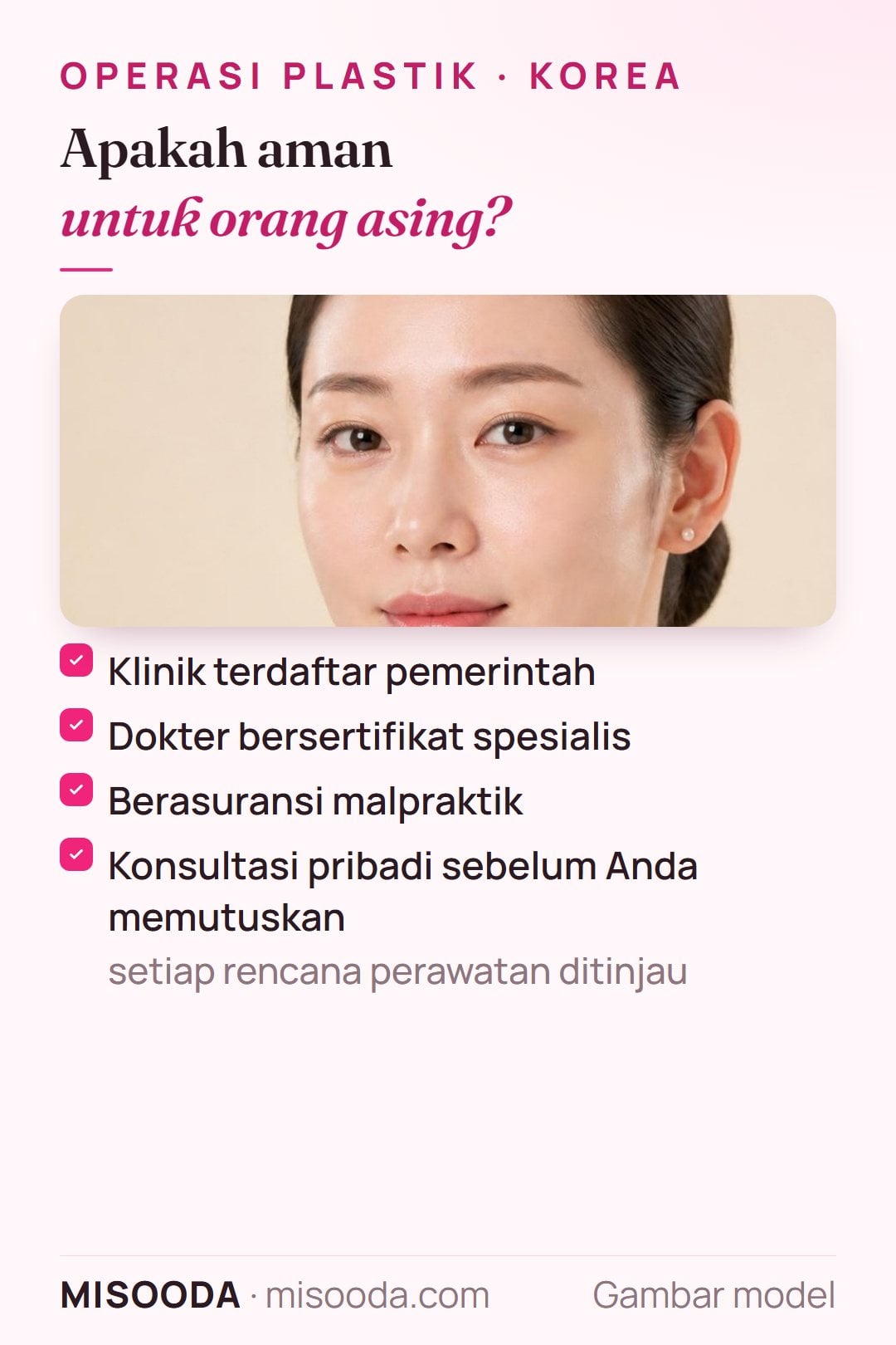 Keamanan operasi plastik di Korea untuk orang asing: klinik terdaftar pemerintah, dokter bersertifikat, berasuransi malpraktik, dan konsultasi pribadi sebelum memutuskan
