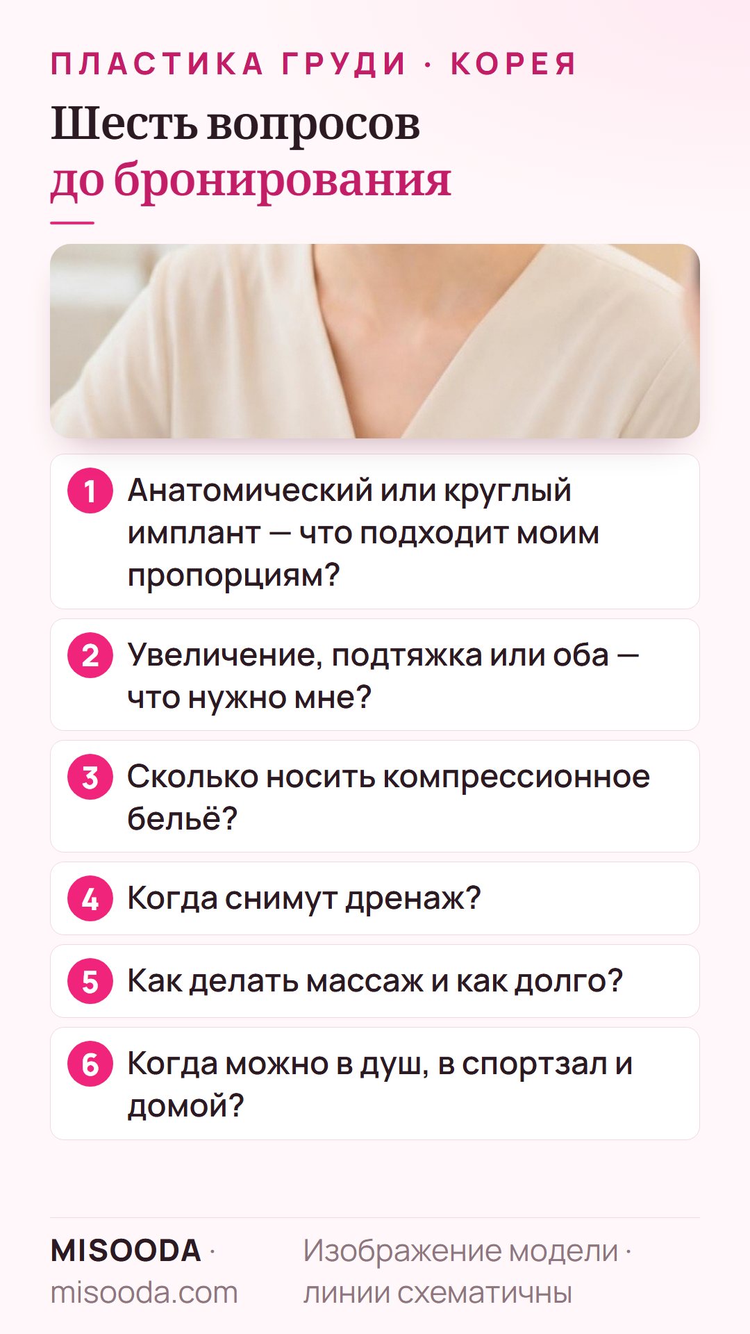 Шесть вопросов до записи на пластику груди в Корее: анатомический или круглый имплант, увеличение или подтяжка, бельё, дренаж, массаж, когда лететь домой